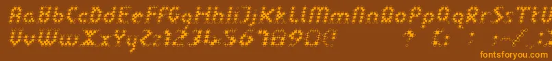 LinotypedotOblique Font – Orange Fonts on Brown Background