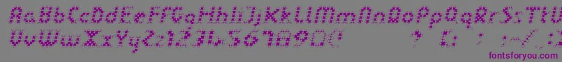 LinotypedotOblique-fontti – violetit fontit harmaalla taustalla