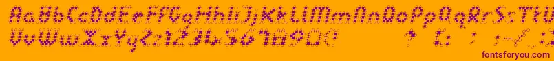 フォントLinotypedotOblique – オレンジの背景に紫のフォント