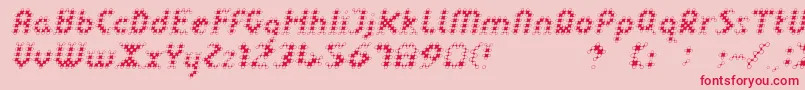 LinotypedotOblique Font – Red Fonts on Pink Background