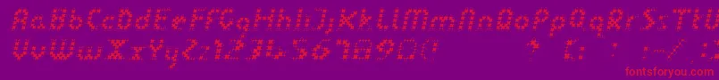 LinotypedotOblique Font – Red Fonts on Purple Background