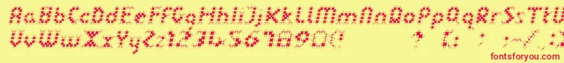 Czcionka LinotypedotOblique – czerwone czcionki na żółtym tle