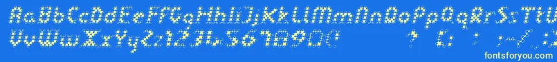Czcionka LinotypedotOblique – żółte czcionki na niebieskim tle