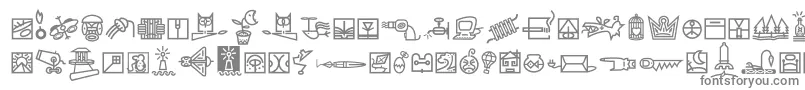 フォントDfbeoramaitc – 白い背景に灰色の文字