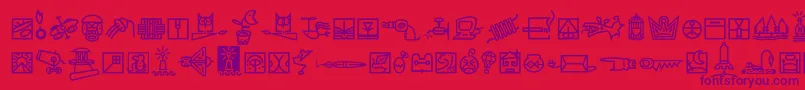 Dfbeoramaitc Font – Purple Fonts on Red Background
