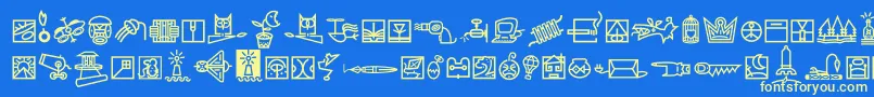 Dfbeoramaitc Font – Yellow Fonts on Blue Background