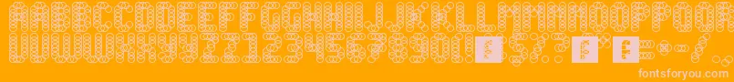 Slink-Schriftart – Rosa Schriften auf orangefarbenem Hintergrund