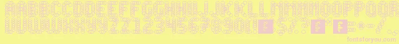 Slink-fontti – vaaleanpunaiset fontit keltaisella taustalla