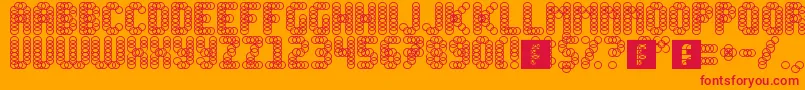 Slink-Schriftart – Rote Schriften auf orangefarbenem Hintergrund