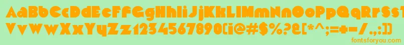 MekonRegularalt Font – Orange Fonts on Green Background