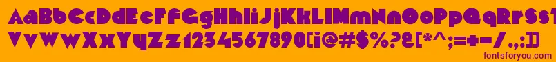 MekonRegularalt-Schriftart – Violette Schriften auf orangefarbenem Hintergrund