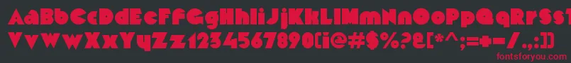MekonRegularalt Font – Red Fonts on Black Background