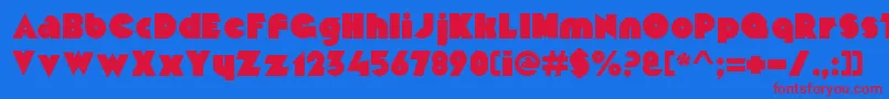 MekonRegularalt Font – Red Fonts on Blue Background