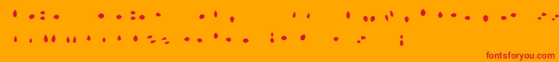 MisterLoopyLoops-Schriftart – Rote Schriften auf orangefarbenem Hintergrund