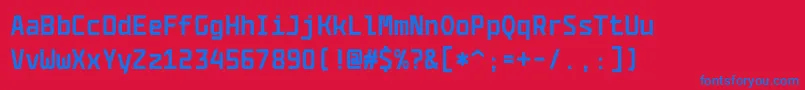 CodenameCoderFree4fBold-Schriftart – Blaue Schriften auf rotem Hintergrund