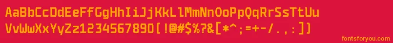 フォントCodenameCoderFree4fBold – 赤い背景にオレンジの文字