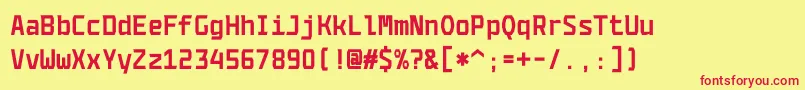 CodenameCoderFree4fBold Font – Red Fonts on Yellow Background