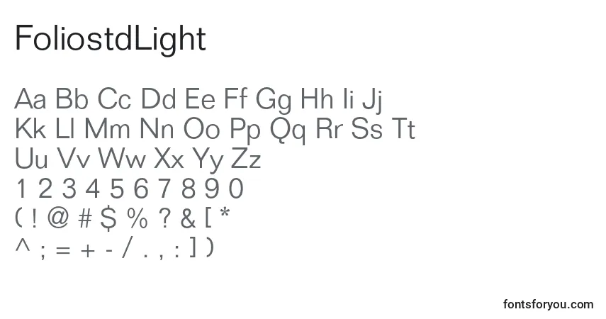 Schriftart FoliostdLight – Alphabet, Zahlen, spezielle Symbole
