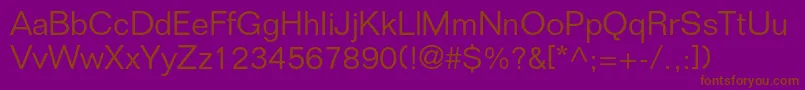 FoliostdLight Font – Brown Fonts on Purple Background