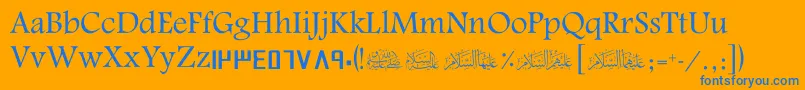 ScGulf Font – Blue Fonts on Orange Background