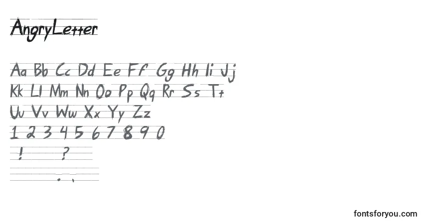 Schriftart AngryLetter – Alphabet, Zahlen, spezielle Symbole