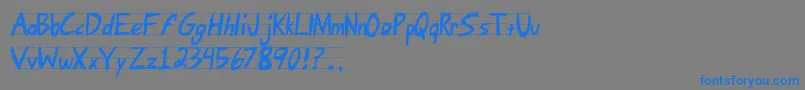 フォントAngryLetter – 灰色の背景に青い文字