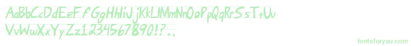 AngryLetter Font – Green Fonts on White Background