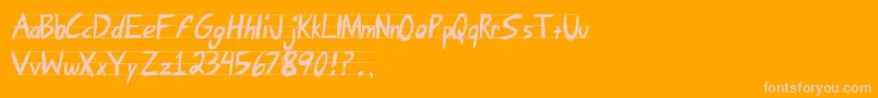 AngryLetter-Schriftart – Rosa Schriften auf orangefarbenem Hintergrund