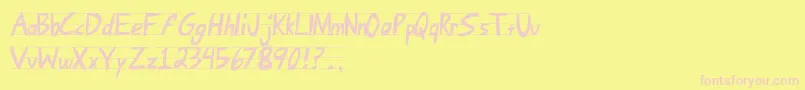 AngryLetter Font – Pink Fonts on Yellow Background