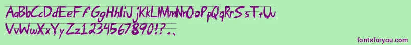 AngryLetter Font – Purple Fonts on Green Background