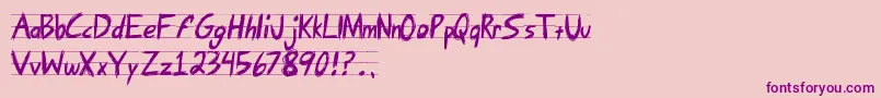 AngryLetter Font – Purple Fonts on Pink Background