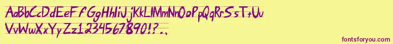 AngryLetter Font – Purple Fonts on Yellow Background