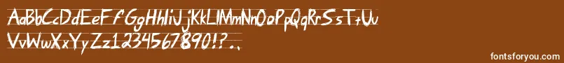 AngryLetter Font – White Fonts on Brown Background