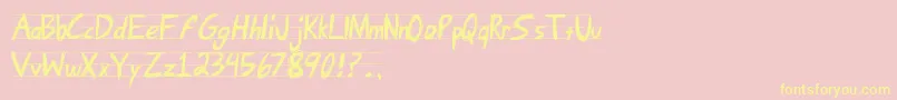 AngryLetter Font – Yellow Fonts on Pink Background