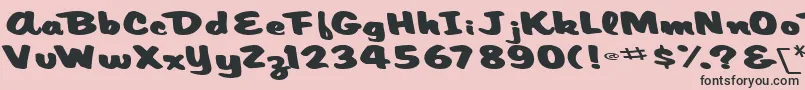 フォントArtisticmythRegularTtext – ピンクの背景に黒い文字