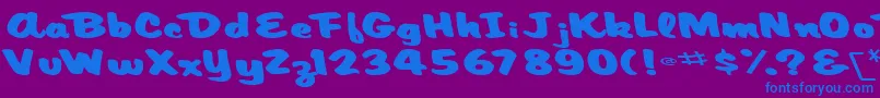 Шрифт ArtisticmythRegularTtext – синие шрифты на фиолетовом фоне