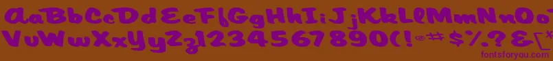 ArtisticmythRegularTtext-fontti – violetit fontit ruskealla taustalla