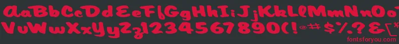 Czcionka ArtisticmythRegularTtext – czerwone czcionki na czarnym tle