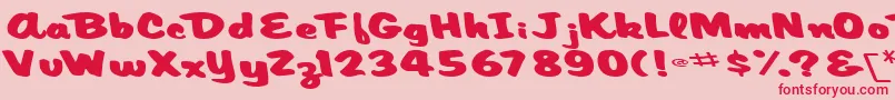 フォントArtisticmythRegularTtext – ピンクの背景に赤い文字