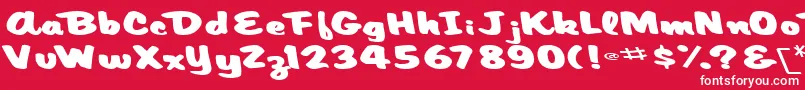ArtisticmythRegularTtext-Schriftart – Weiße Schriften auf rotem Hintergrund