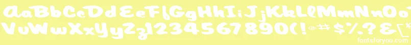 フォントArtisticmythRegularTtext – 黄色い背景に白い文字