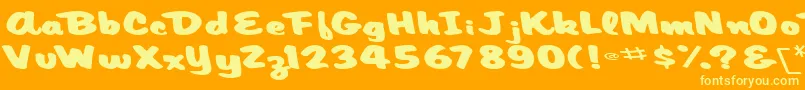 ArtisticmythRegularTtext Font – Yellow Fonts on Orange Background