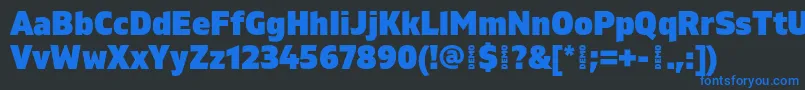GilamBlackdemo Font – Blue Fonts on Black Background