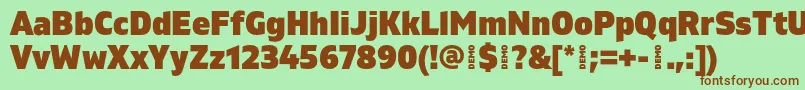 GilamBlackdemo Font – Brown Fonts on Green Background