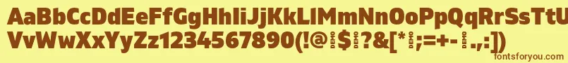 GilamBlackdemo Font – Brown Fonts on Yellow Background