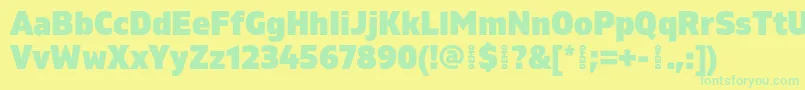 GilamBlackdemo Font – Green Fonts on Yellow Background