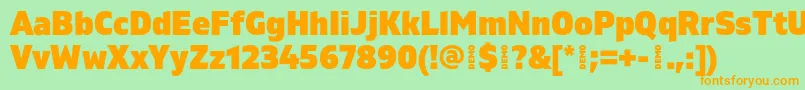 GilamBlackdemo Font – Orange Fonts on Green Background