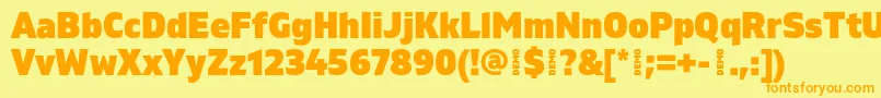GilamBlackdemo Font – Orange Fonts on Yellow Background