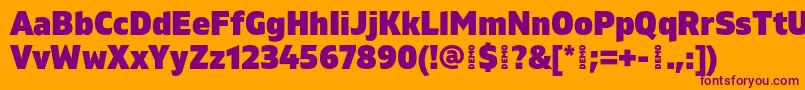 GilamBlackdemo Font – Purple Fonts on Orange Background