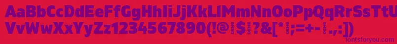 GilamBlackdemo Font – Purple Fonts on Red Background